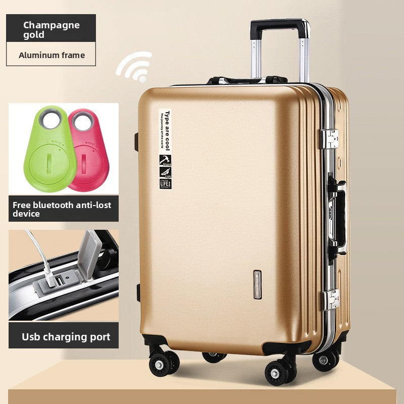 20-Inch Aluminum Frame Carry-On Luggage with USB Charging Port & Spinner Wheels
