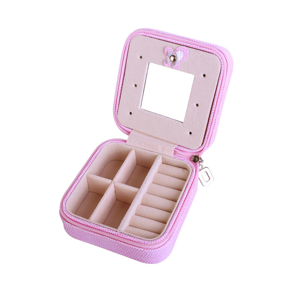 Travel Jewelry Organizer Case – PU Leather with Mirror