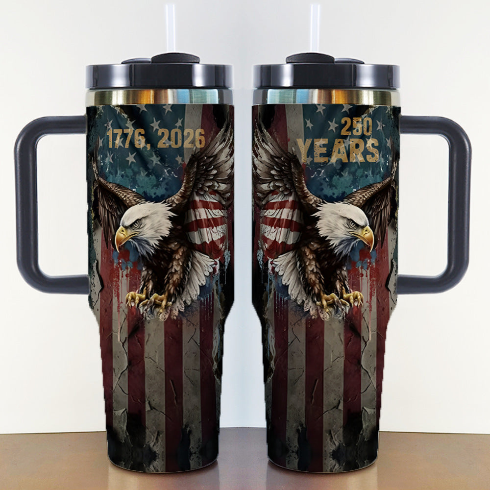 40oz Insulated Travel Mug with Handle – Stainless Steel Vacuum Tumbler