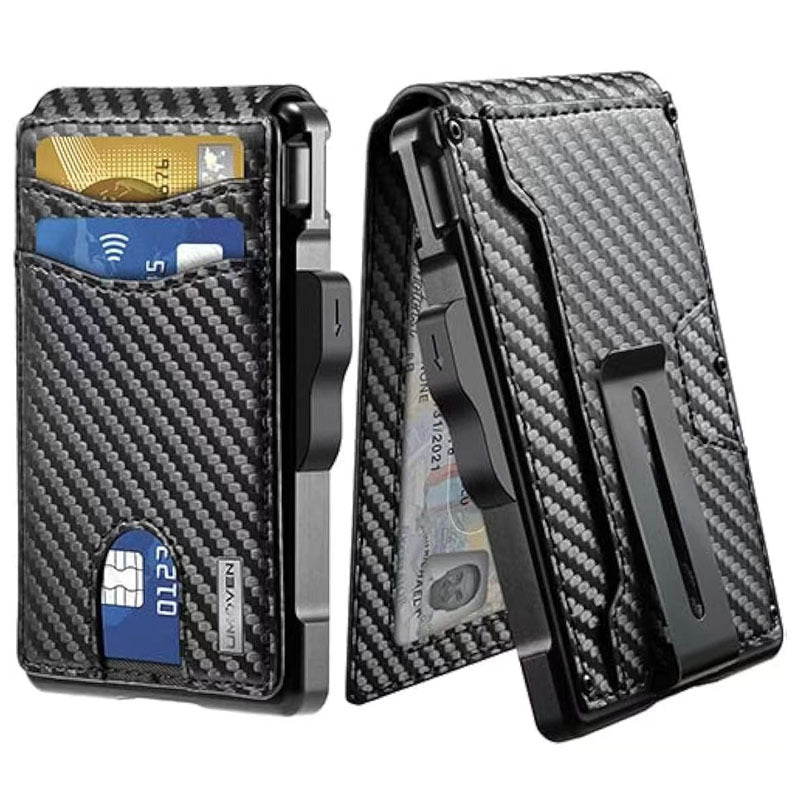 RFID Blocking Card Holder – Slim Wallet with Automatic Ejection