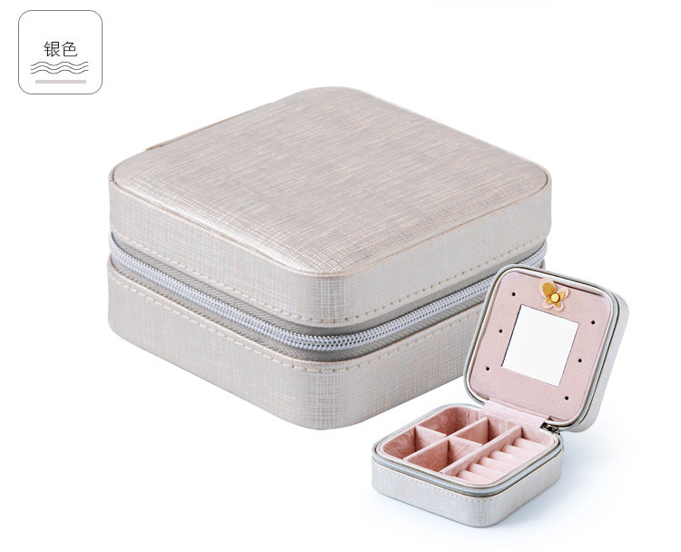Travel Jewelry Organizer Case – PU Leather with Mirror