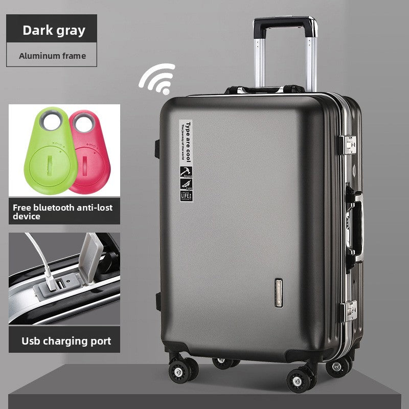 20-Inch Aluminum Frame Carry-On Luggage with USB Charging Port & Spinner Wheels