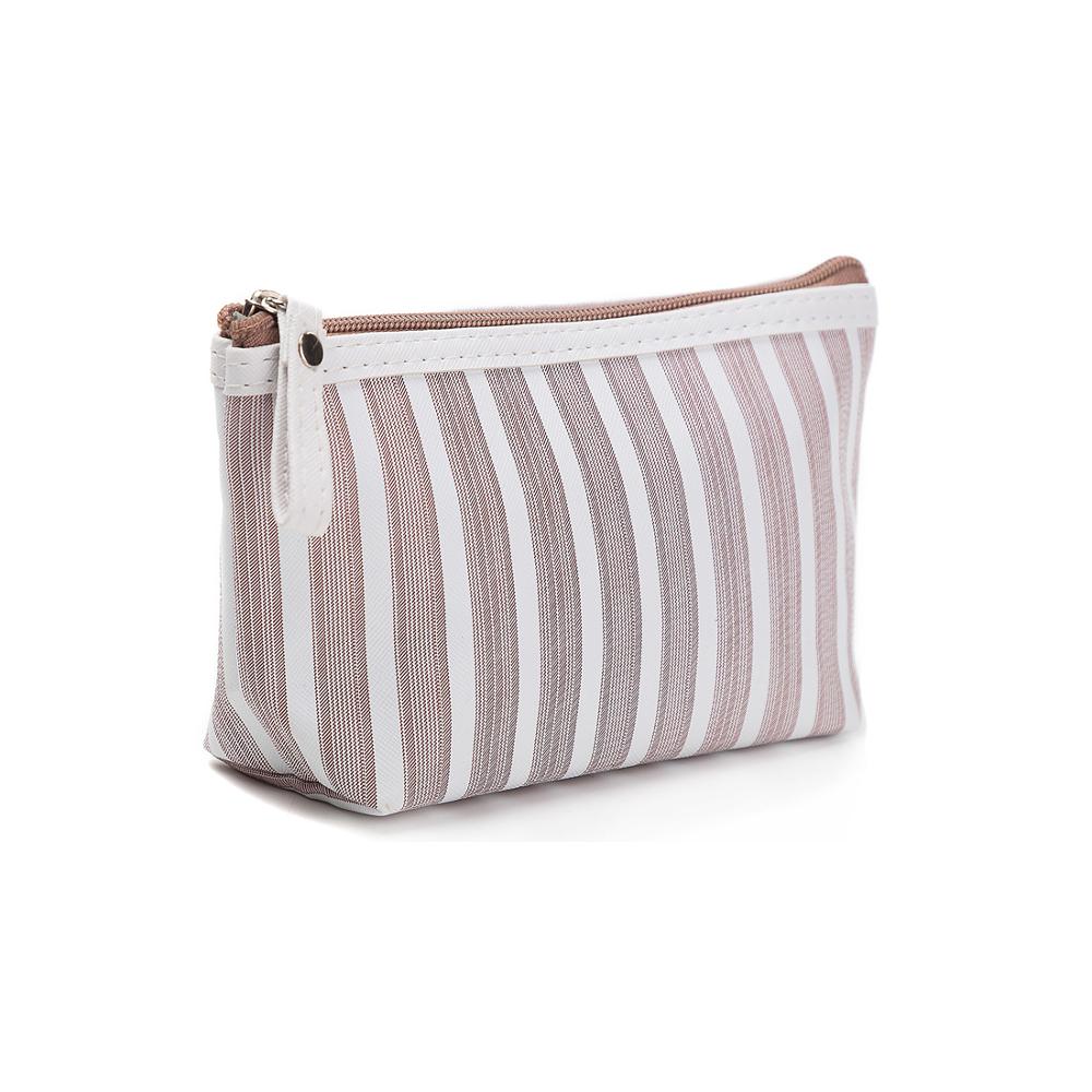 Canvas Cosmetic Striped Printed Travel Toiletry Organizer Portable