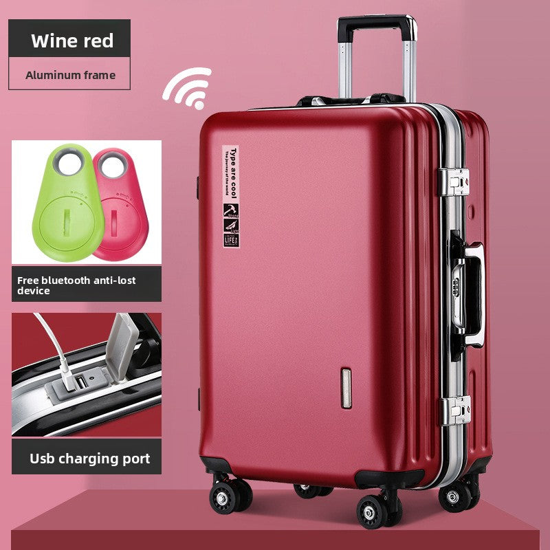 20-Inch Aluminum Frame Carry-On Luggage with USB Charging Port & Spinner Wheels
