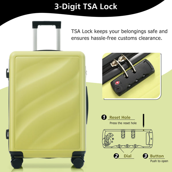 3-Piece Hardshell Luggage Set – 20” 24” 28” – TSA Lock – Spinner Wheels