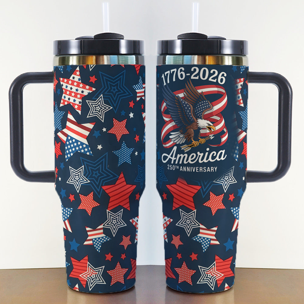 40oz Insulated Travel Mug with Handle – Stainless Steel Vacuum Tumbler