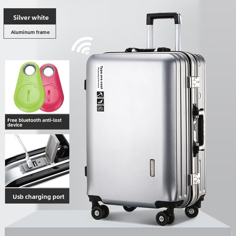20-Inch Aluminum Frame Carry-On Luggage with USB Charging Port & Spinner Wheels