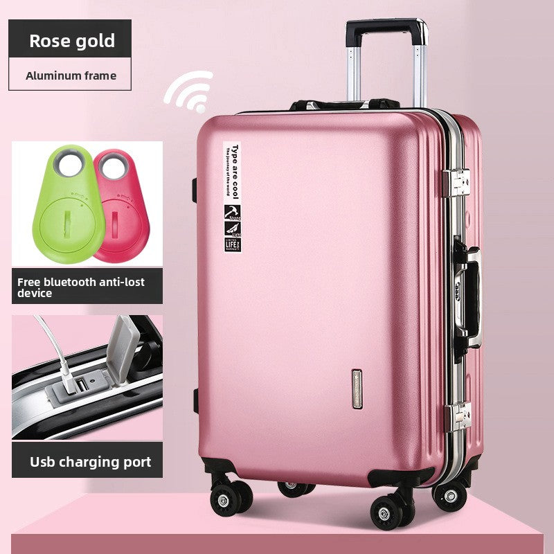 20-Inch Aluminum Frame Carry-On Luggage with USB Charging Port & Spinner Wheels