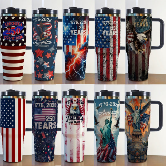 40oz Insulated Travel Mug with Handle – Stainless Steel Vacuum Tumbler