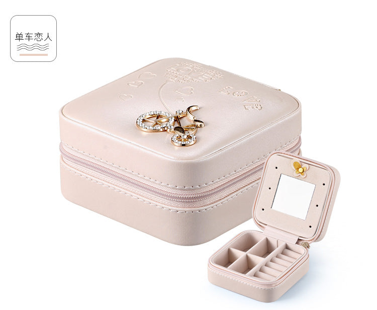 Travel Jewelry Organizer Case – PU Leather with Mirror