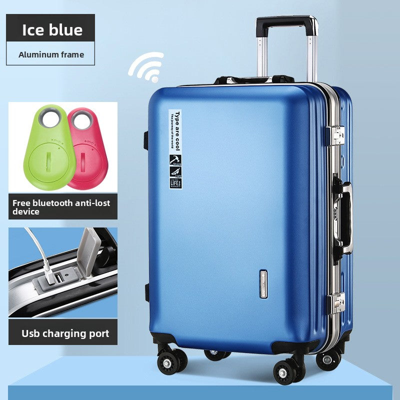 20-Inch Aluminum Frame Carry-On Luggage with USB Charging Port & Spinner Wheels
