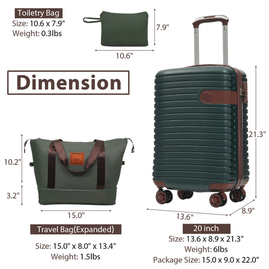 3-Piece Carry-On Luggage Set – 20" Airline Approved