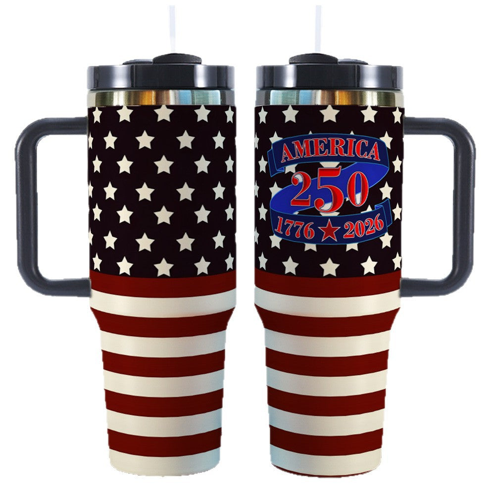 40oz Insulated Travel Mug with Handle – Stainless Steel Vacuum Tumbler
