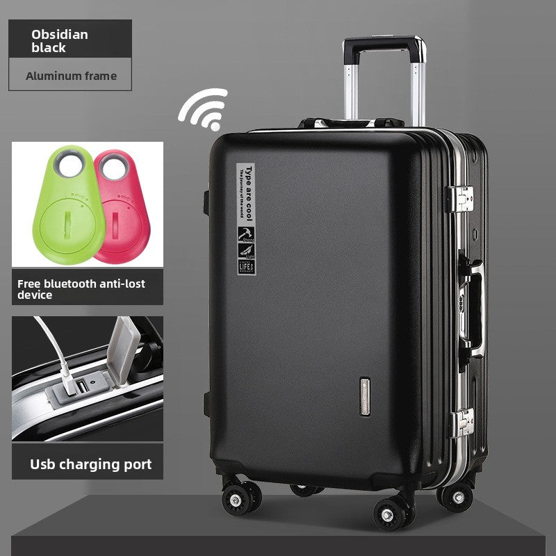 20-Inch Aluminum Frame Carry-On Luggage with USB Charging Port & Spinner Wheels
