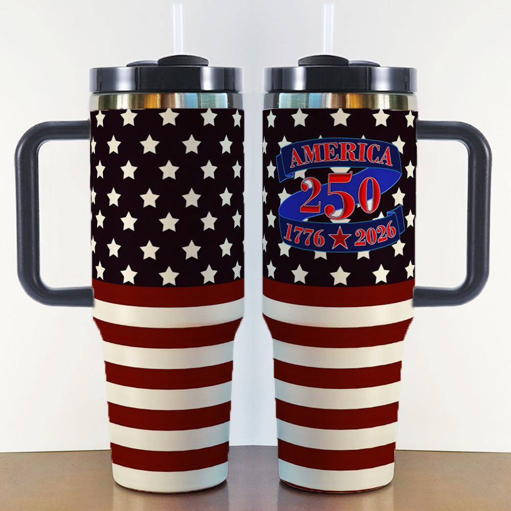 40oz Insulated Travel Mug with Handle – Stainless Steel Vacuum Tumbler