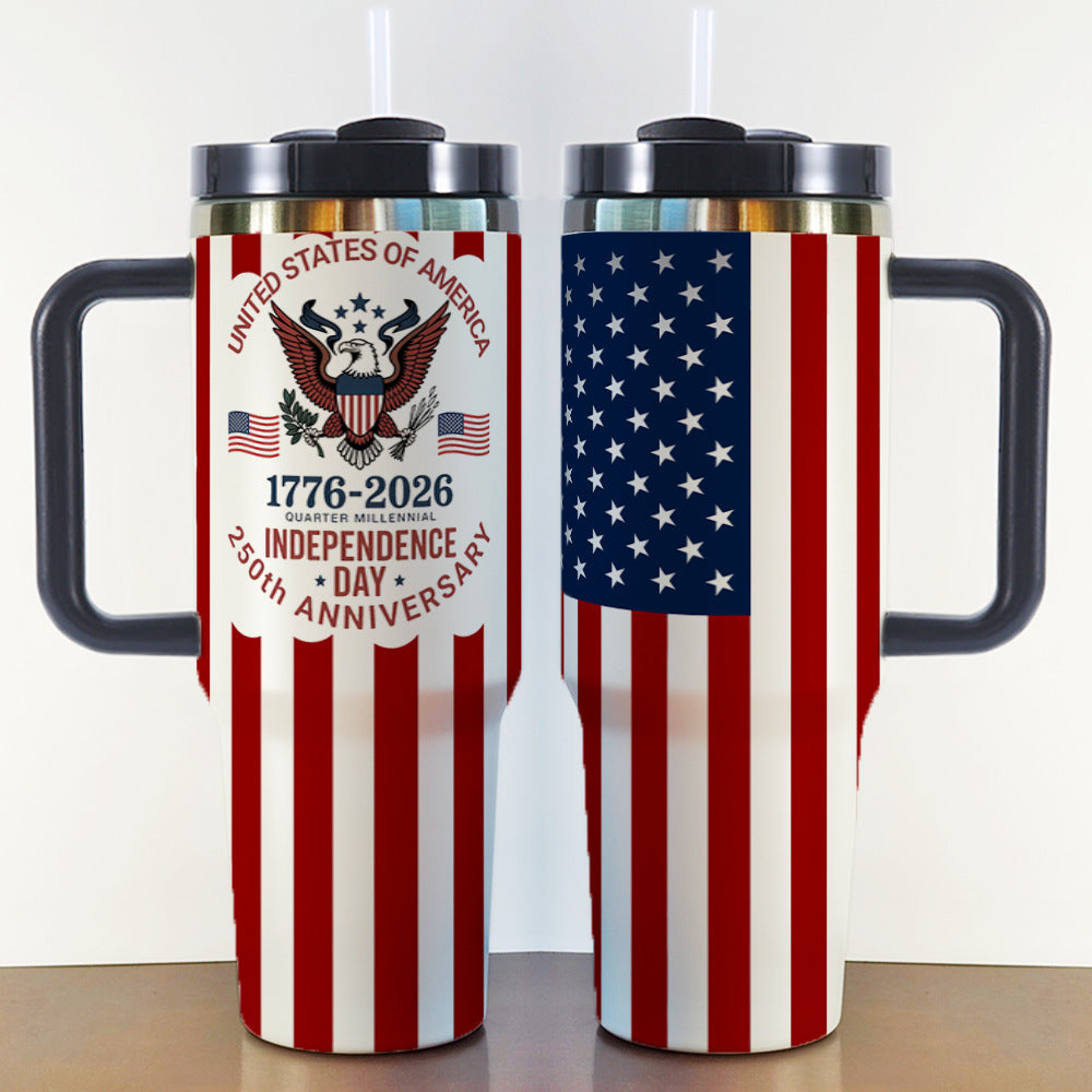 40oz Insulated Travel Mug with Handle – Stainless Steel Vacuum Tumbler
