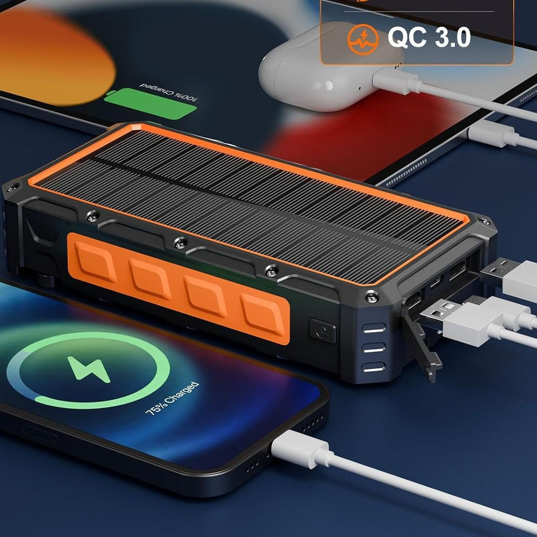 Solar Hand Crank Power Bank – 20000mAh Emergency Charger