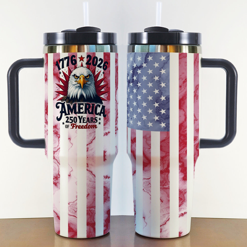 40oz Insulated Travel Mug with Handle – Stainless Steel Vacuum Tumbler