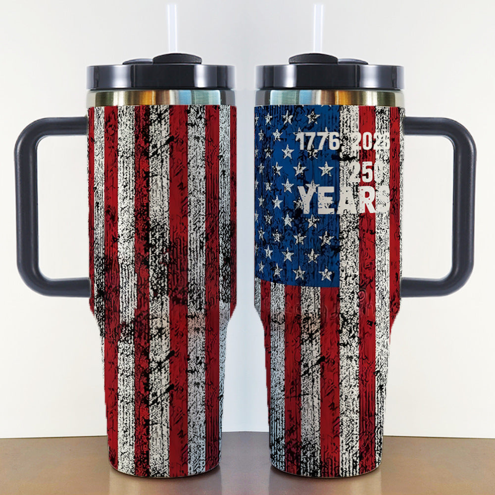 40oz Insulated Travel Mug with Handle – Stainless Steel Vacuum Tumbler
