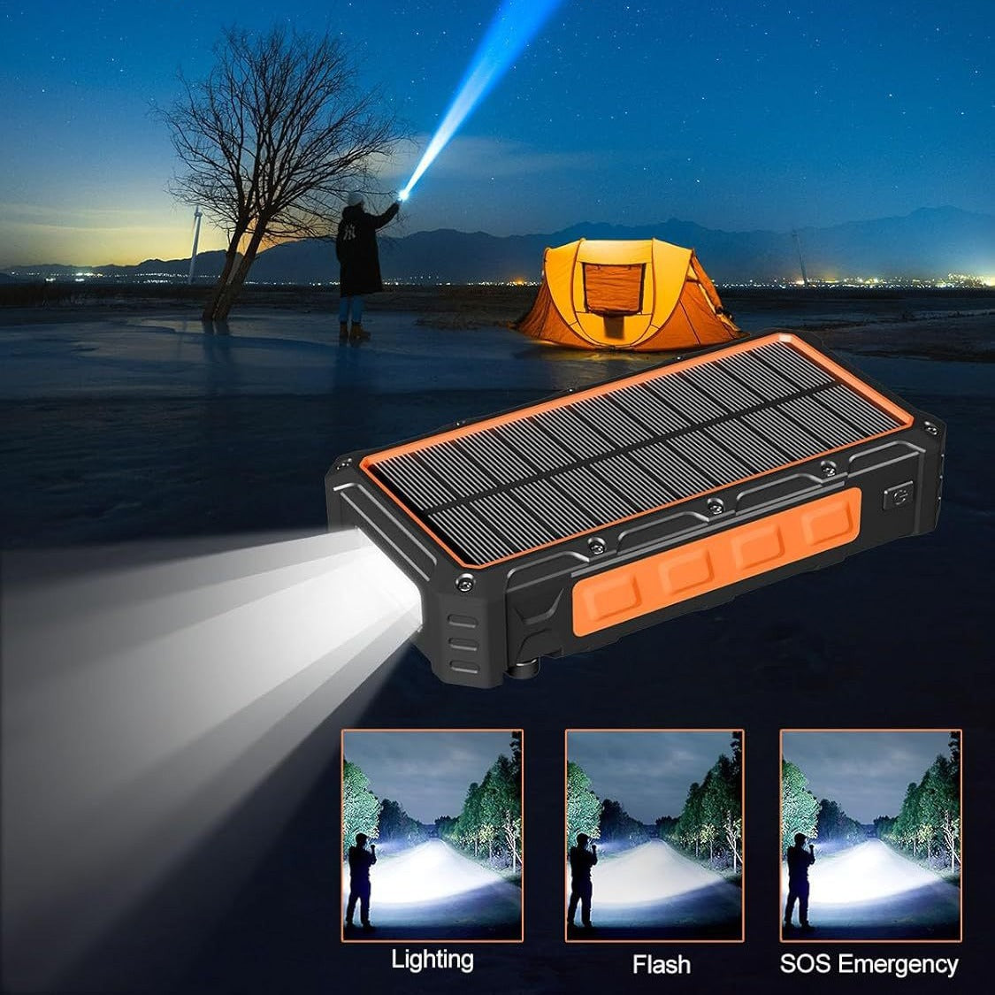 Solar Hand Crank Power Bank – 20000mAh Emergency Charger